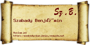 Szabady Benjámin névjegykártya
